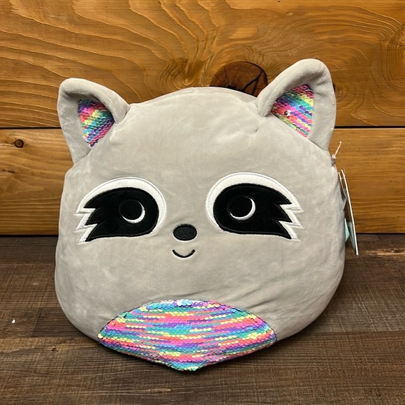 Squishmallow 7" Max Raccoon Sequin Belly Plush BNWT Brand New With Tag - Picture 1 of 8